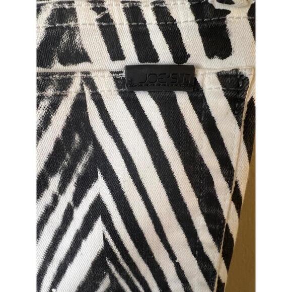 Joes Black And White Striped Wood Grain Print Straight Leg Pants W26 - Picture 5 of 10